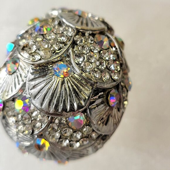 Silver Earrings with Aurora Borealis crystals - Picture 5 of 13